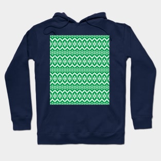 Green Geometric Xmas Print Hoodie